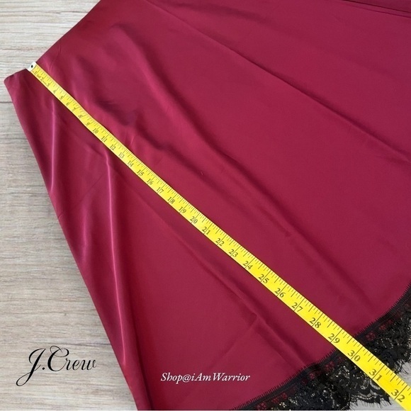 JCrew NWT mulberry satin pull-on eyelash lace trim skirt *shop@iamwarrior - Picture 6 of 10